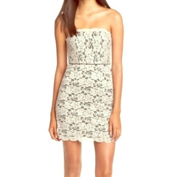 Diane von Furstenberg DVF White Black Lace Dress $249 - Picture 1 of 9